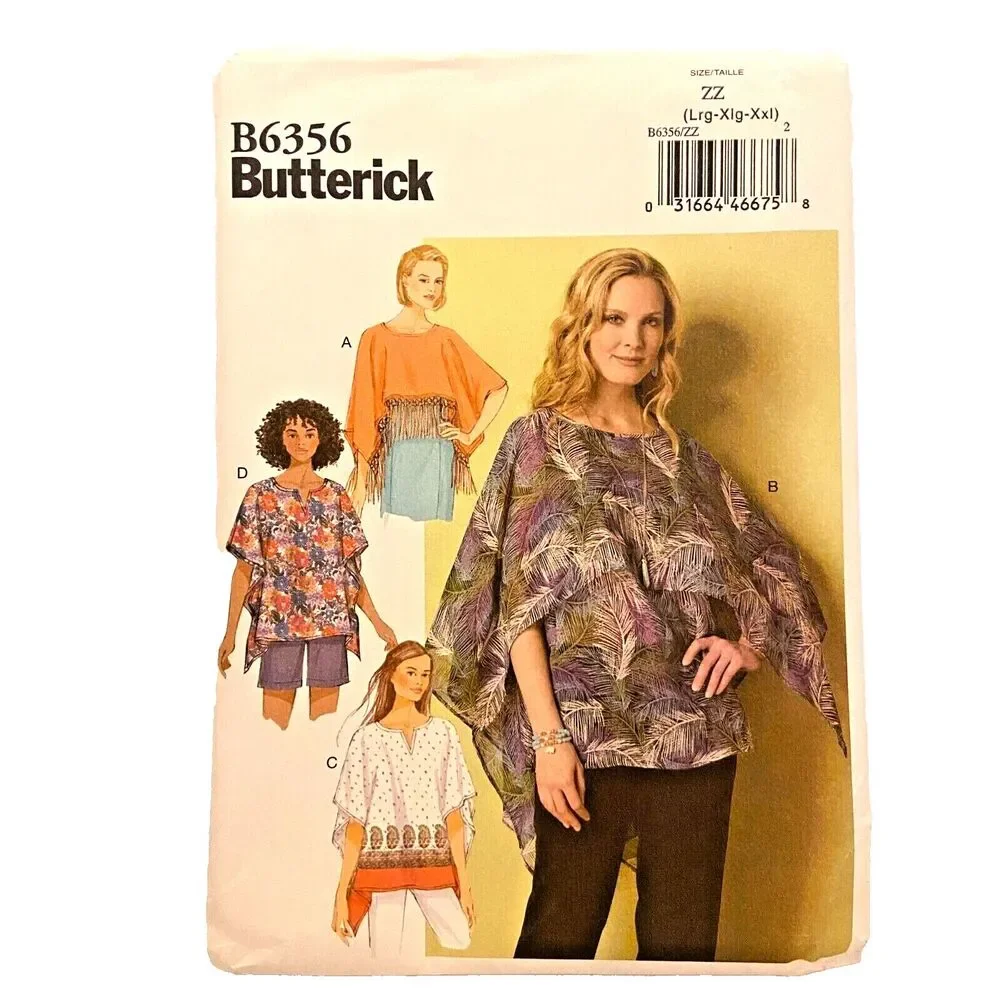 #B6356 Butterick Misses Tunic Sewing Pattern Size L-2XL